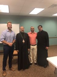 AMEN Secretary Bryce Kirk (far left) visiting St. Elias Orthodox Church in Atlanta, GA at the same time His Grace Bishop NICHOLAS visits the church.