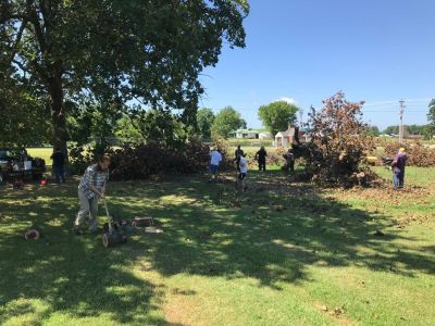 AMEN work day to remove damaged tree at St. Nicholas Orthodox Church in Springdale, AR (picture 1 of 2)